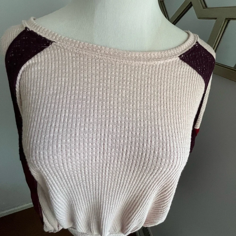 Free People Casual Clash top in rose pink sz M